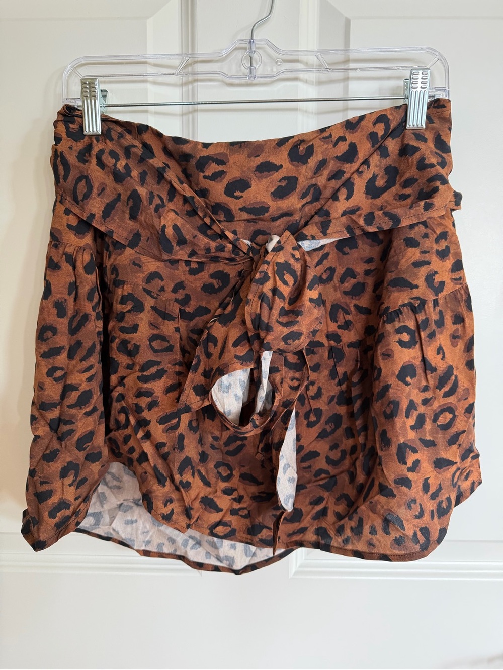 Stillwater Leopard Print Tie-Front Mini Skirt - Brown